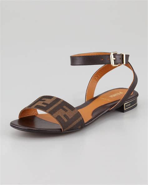 fendi knit ankle-strap flats|fendi sandals for women.